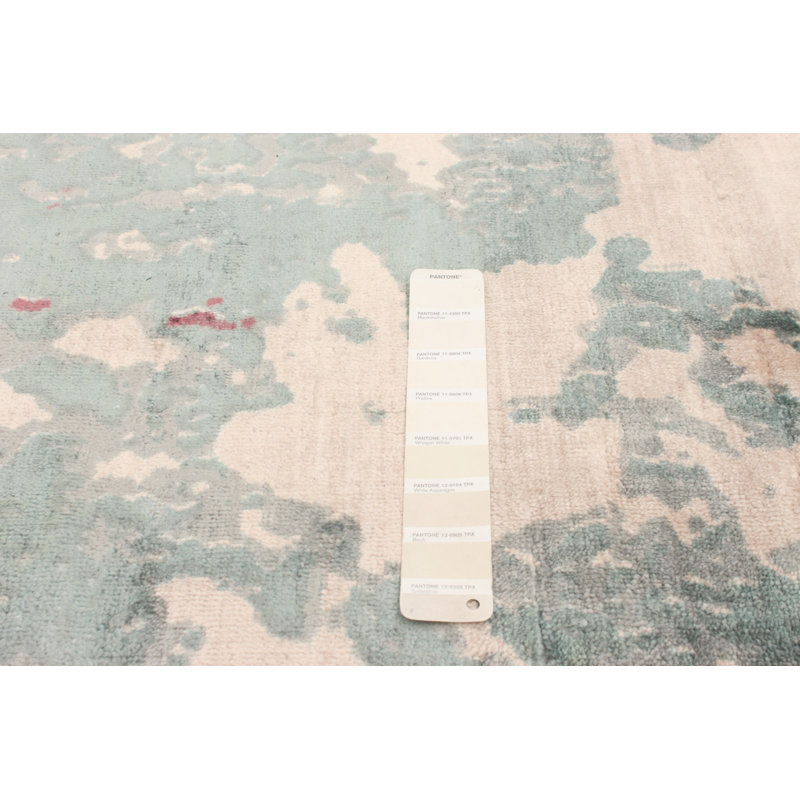 Tapis ivoire / vert / rouge tissé à la main Désolé
