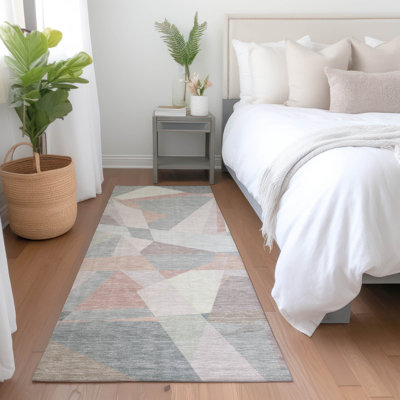 Machine Washable Indoor/Outdoor Claudian ACN1666 Blush Rug