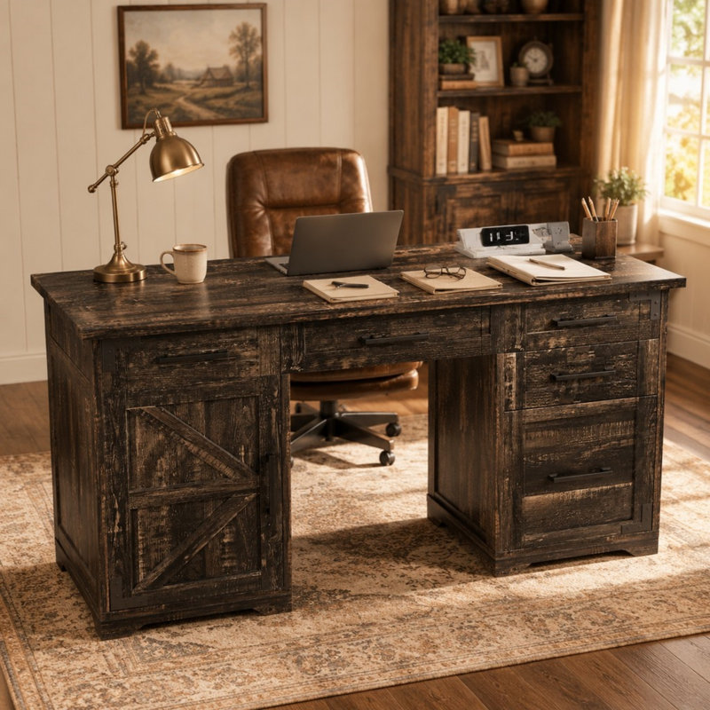 Bureau de direction 55 po Farmhouse, Gris