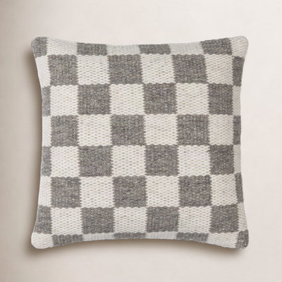Kimbell Checkered Wool Blend Throw Pillow