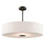 Lustre à abat-jours cylindrique à trois lumières-390854550