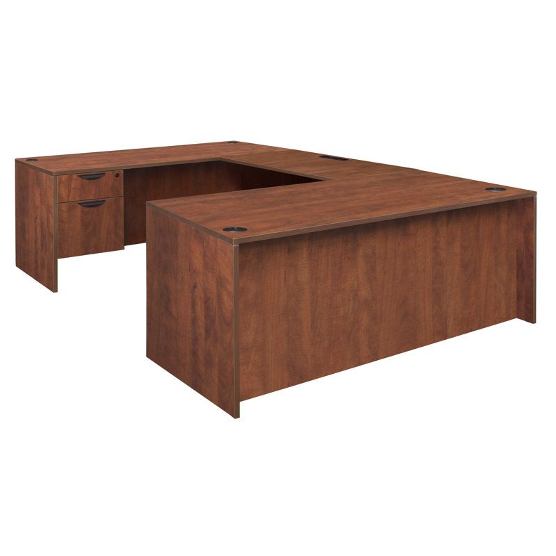 Bureau de direction en U Nevjana, H 71 po x l 106 po x P 71 po, Cerisier
