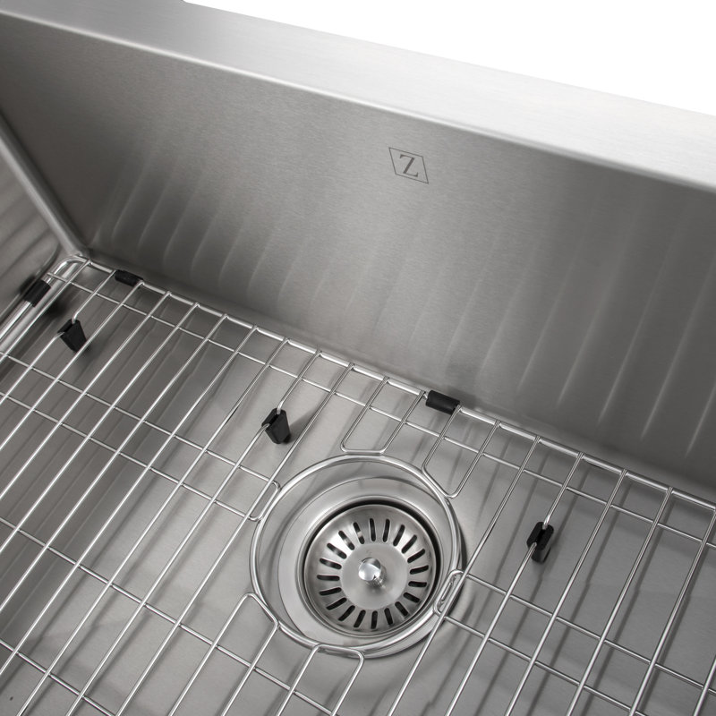 Zermatt Stainless Steel 30" L x 21" W Undermount Kitchen Sink with Basket Strainer