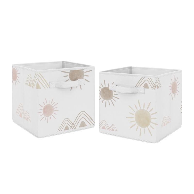 Panier de rangement en tissu taupe Desert Sun par Sweet Jojo Designs, Rose / taupe