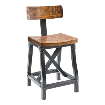 Eivind Amber Solid Wood Counter Stool