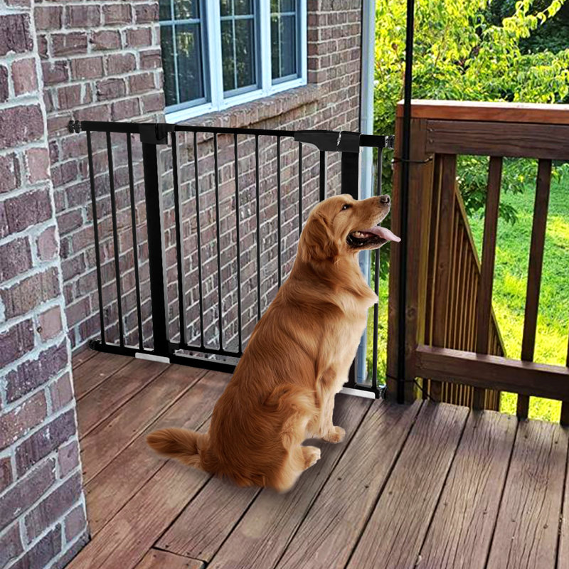 30" H Auto Close Safety Gate 29.5"-43.3" Extra Wide, Black