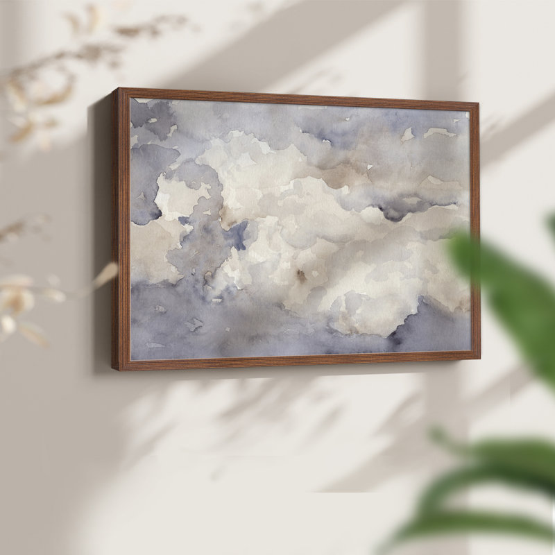 «Clouds in Neutral II», reproduction encadrée, H 11 po x l 14 po, Noyer