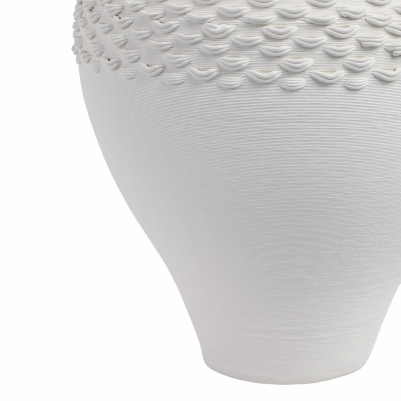 Vase moderne en céramique et en porcelaine avec design texturé, décor décoratif glamour pour décor contemporain