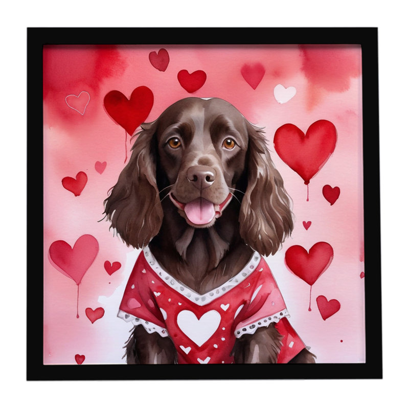 Boykin Spaniel My Valentine Framed Metal Print