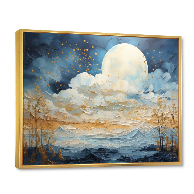 " Clouds Celestial Wisp Patchwork ", 24" H x 32" W x 1" D, Gold Floater Framed