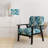 Oceanic Mirage Tropical Pattern - Upholstered Coastal Arm Chair, Blue Accent Chair