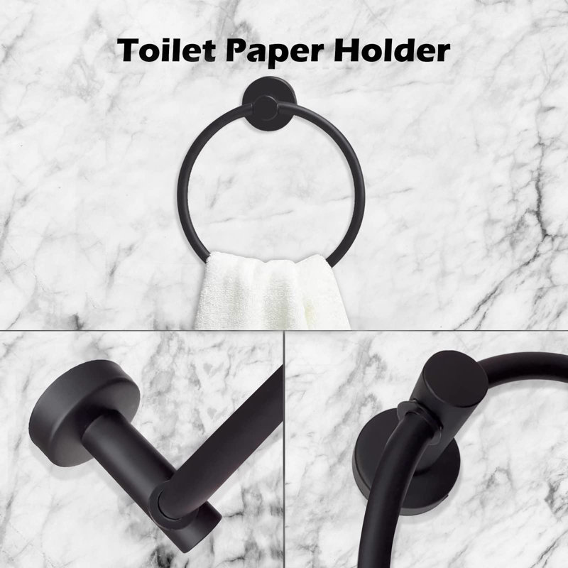 8 - Piece Bathroom Hardware Set, Matte Black