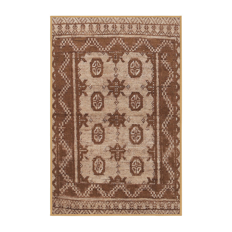 Tapis brun/beige traditionnel Galston, Rectangle 7 pi x 10 pi