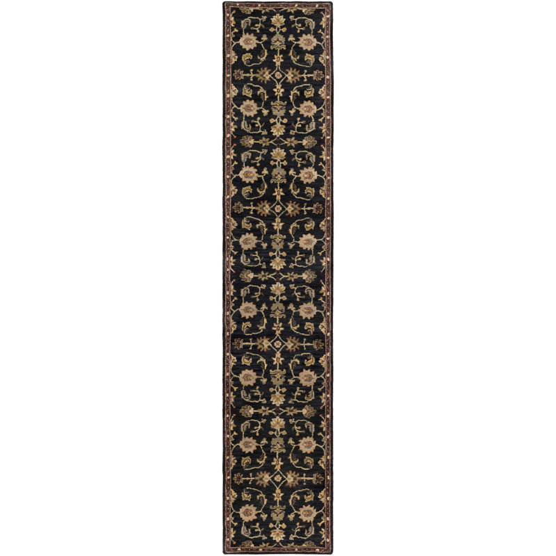Tapis en laine touffeté Rathburn, Tapis de couloir 2 pi 3 po x 8 pi