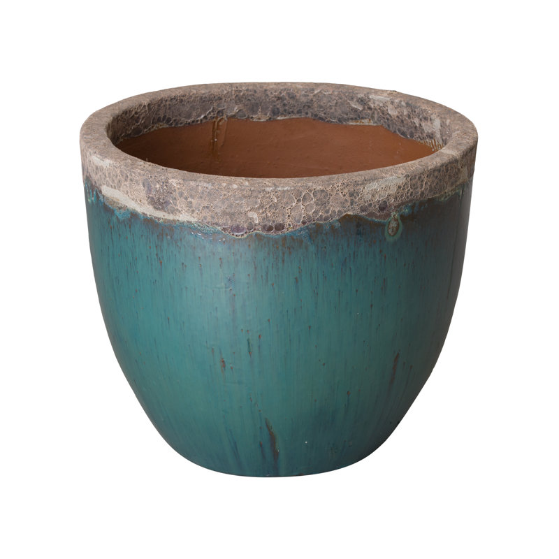 Kersten Handmade Ceramic Planter, Teal, 20" H x 23" W x 23" D