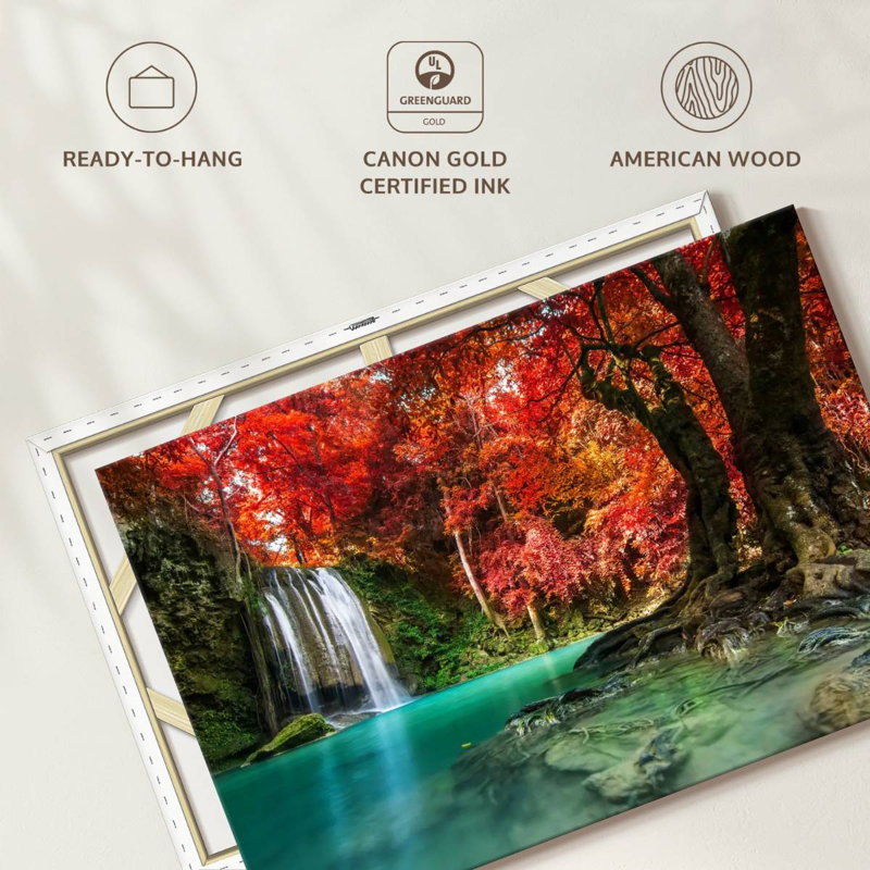 Red Waterfall Canvas Print, 30" H x 45" W x 1.25" D