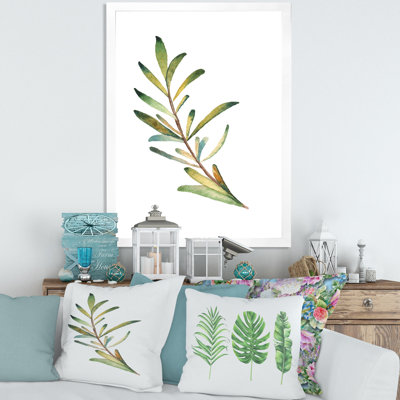 Feuille de branche de romarin - Peinture sur toile