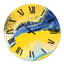 Composition abstraite en jaune et bleu VII - horloge murale moderne-60280604