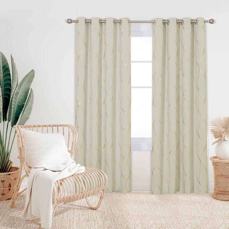 Valmar Blackout Curtain Pair, Width 132 x Drop 160cm, Dark Beige