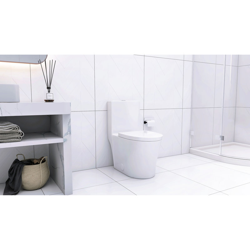 Glossy Toilet With Powerful Flushing And Comfortable Bowl Modern Seat Soft-Close Function Material