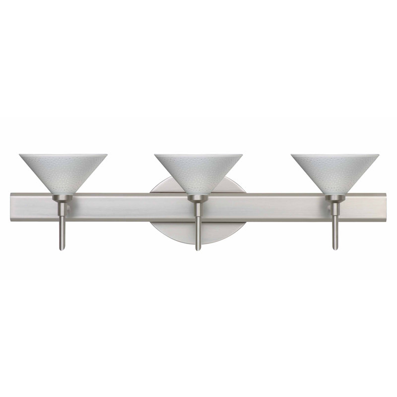 Rodrigues 3 - Light Dimmable Vanity Light, White Starpoint, Satin Nickel, LED