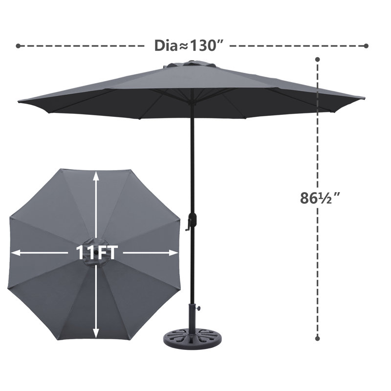 Parasol de marché 11 pi Gina, Gris