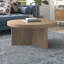 Table basse de 32 po de largeur avec base cannelée - Centre de table scandinave en chêne gris antique pour salon | Holm-715092815-715092811