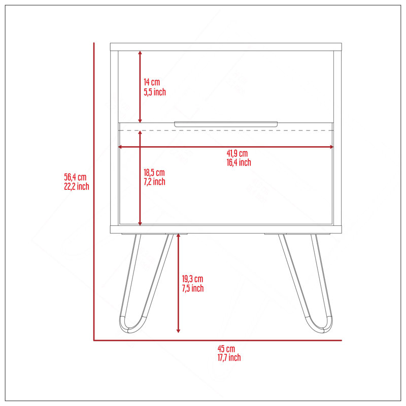 Table basse en velours, 1 tablette ouverte, 1 porte