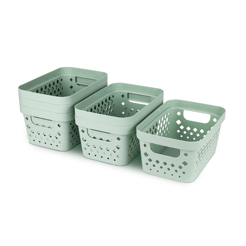 Ensemble de 6 paniers de rangement Glad Diamond, 4 pte, Vert