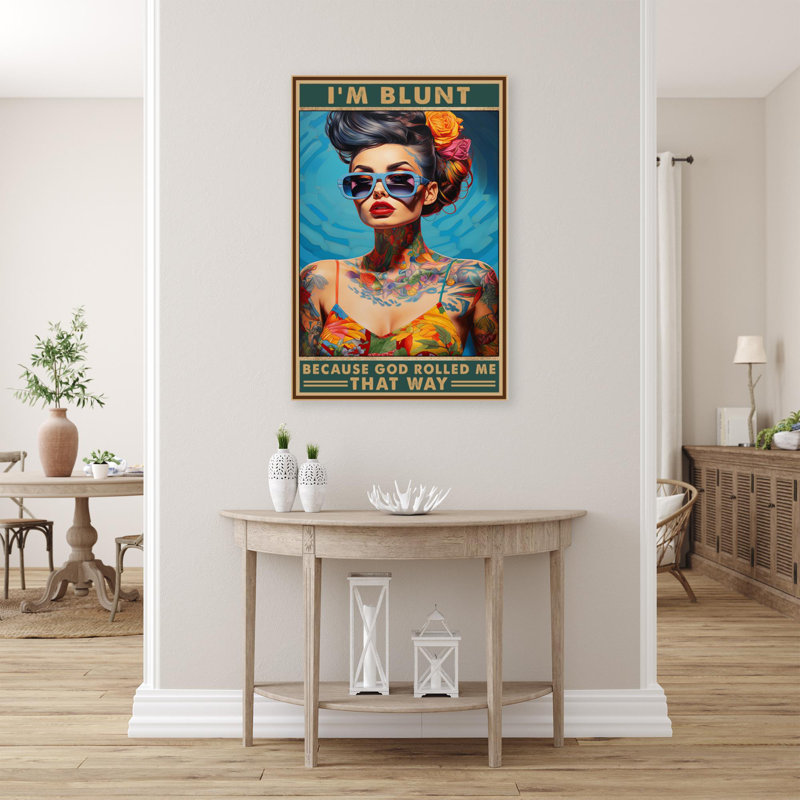 Woman Im Blunt - 1 pièce, reproduction d'art graphique sur toile tendue, H 36 po x l 24 po x P 1,25 po