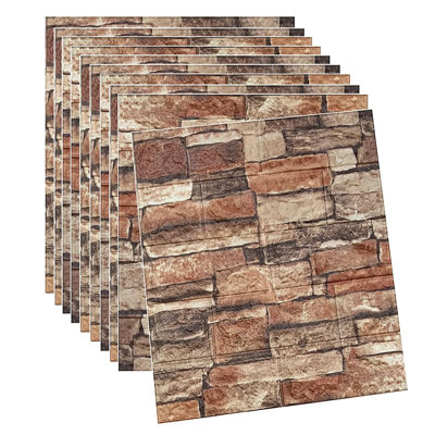 40 Pieces Marble Effect 3D Wall Tile Stickers Waterproof Peelable Wallpaper