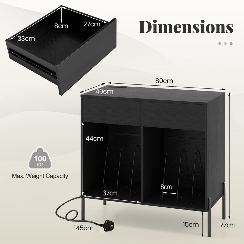 77 cm H Media Shelves