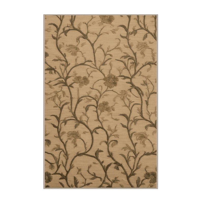 Tapis beige français lavable à la machine, Rectangulaire 2 pi x 3 pi