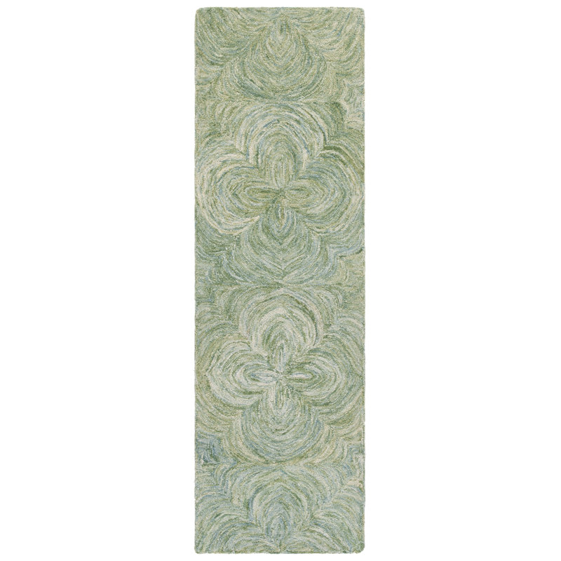Abhithi Hand Tufted Wool/Cotton Solid Color Rug in Gray, Runner 2'3" x 8"