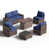 Blue Cushion/Brown Frame