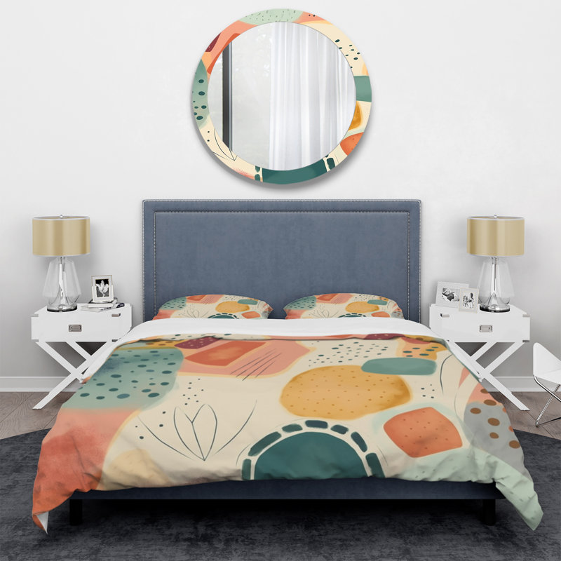 Ensemble de housse de couette orange en microfibre / polyester, Housse de couette pour grand lit et 2 taies décor
