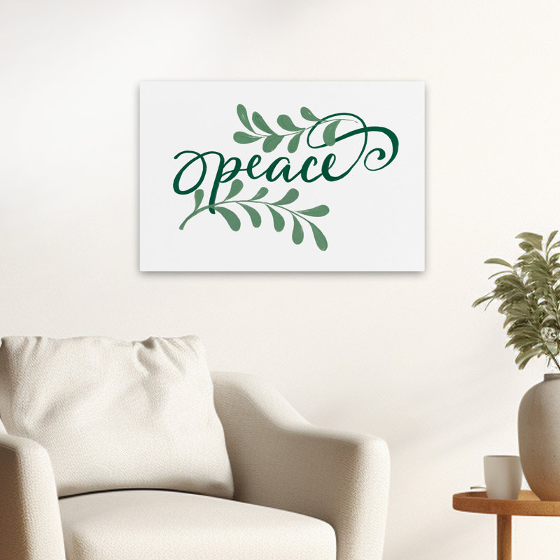 Paix - Art typographique d'inspiration contemporaine, H 16 po x l 24 po