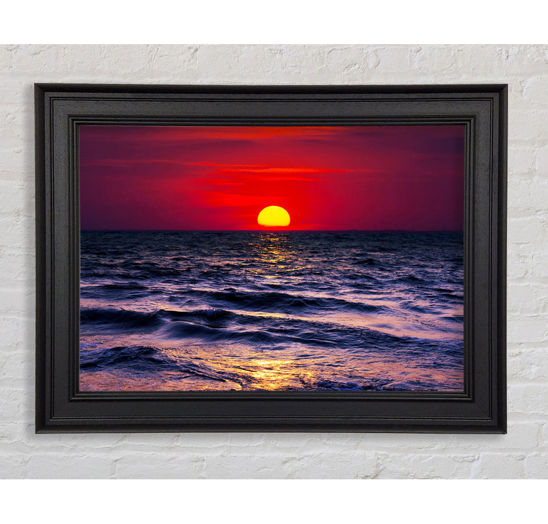 Gerahmtes Bild Golden Sunset Ocean