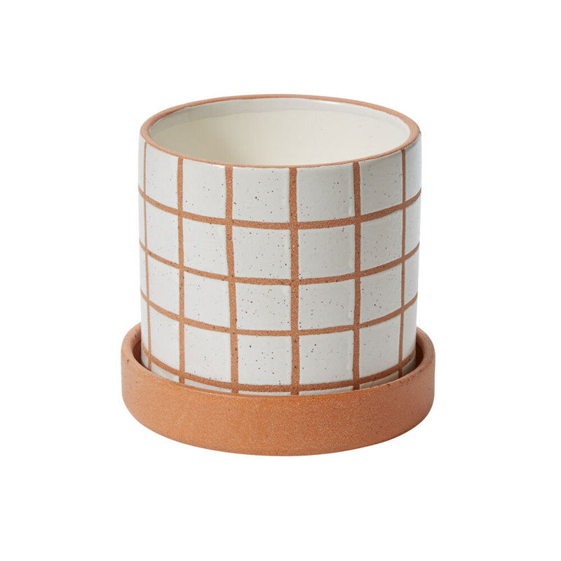 Gridline avec grande soucoupe, H 7 po x l 7,5 po x P 7,5 po