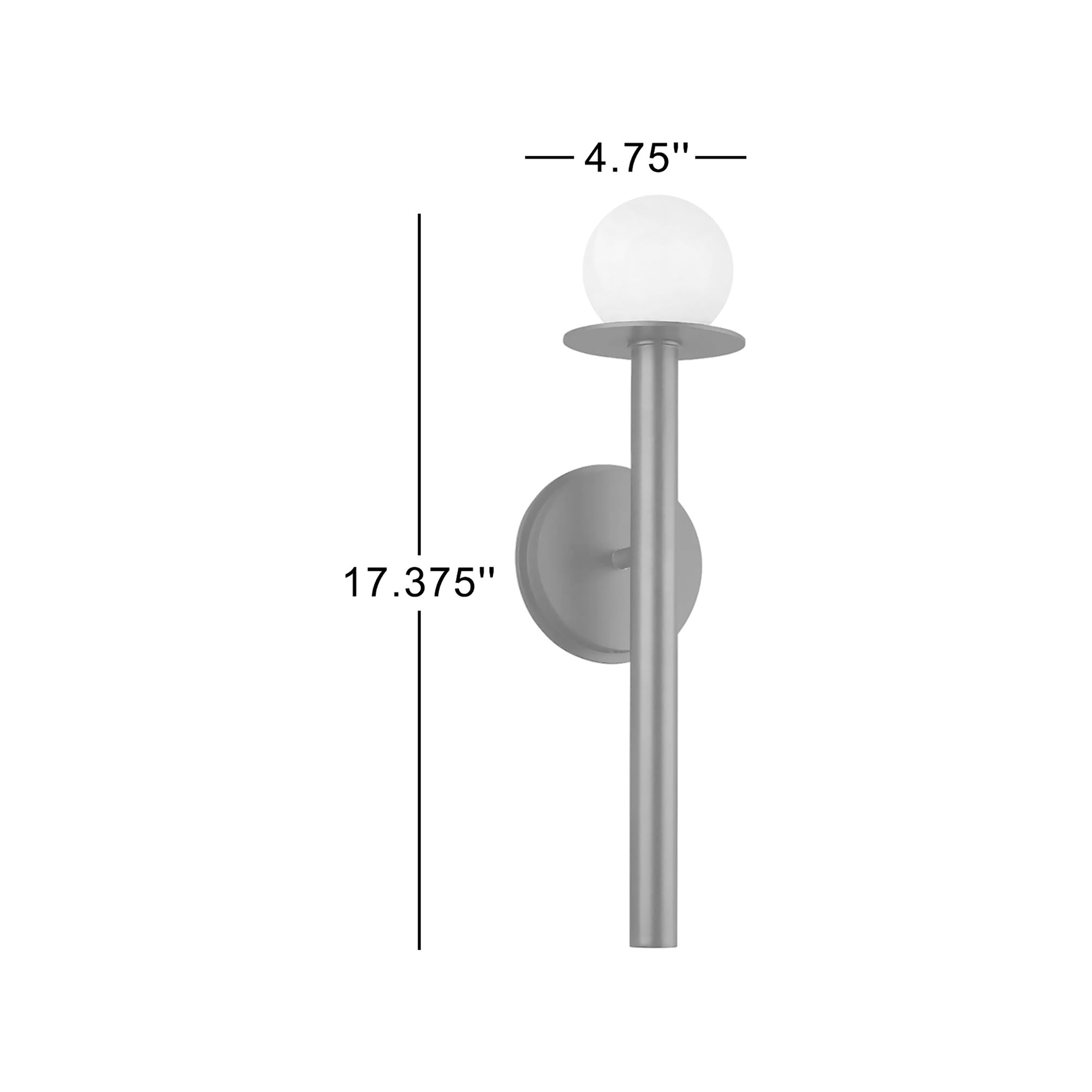 Single Light Steel Dimmable Wallchiere, Midnight Black