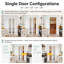 Mirrored Door Solid Wood 32"x80" Bi-Fold Door with Installation Hardware Kit(closet,pantry) White-105753404-130003300