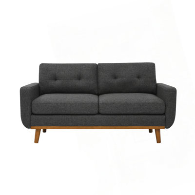 Mid-Century Modern Upholstered Tufted Loveseat Sofa