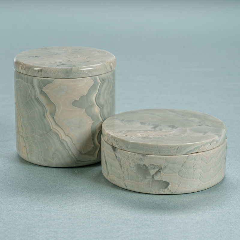 Pot en marbre bleu Lataunya, H 4,25 po x l 4,25 po x P 4,25 po