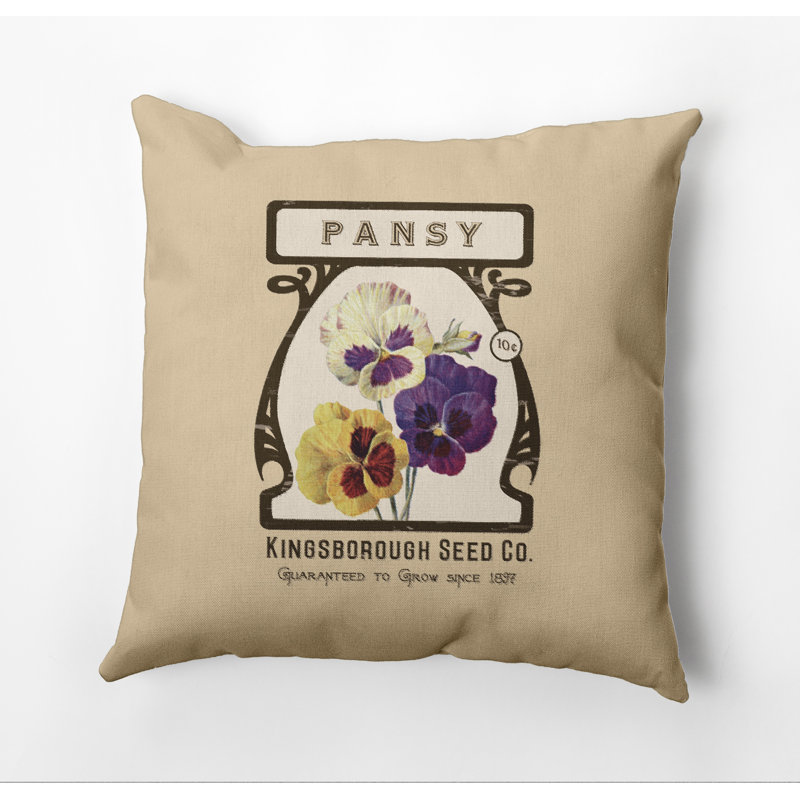 Housse et insert de coussin d'extérieur carré Botanical Blooms, 18 po x 18 po, Pes