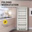 Table de travail pliante robuste pour bureau - Acier inoxydable 60 x 24 pouces - Certifié NSF - Tablette inférieure réglable - Portable, durable, facile à nettoyer - Solution de bureau commerciale - Couleur principale