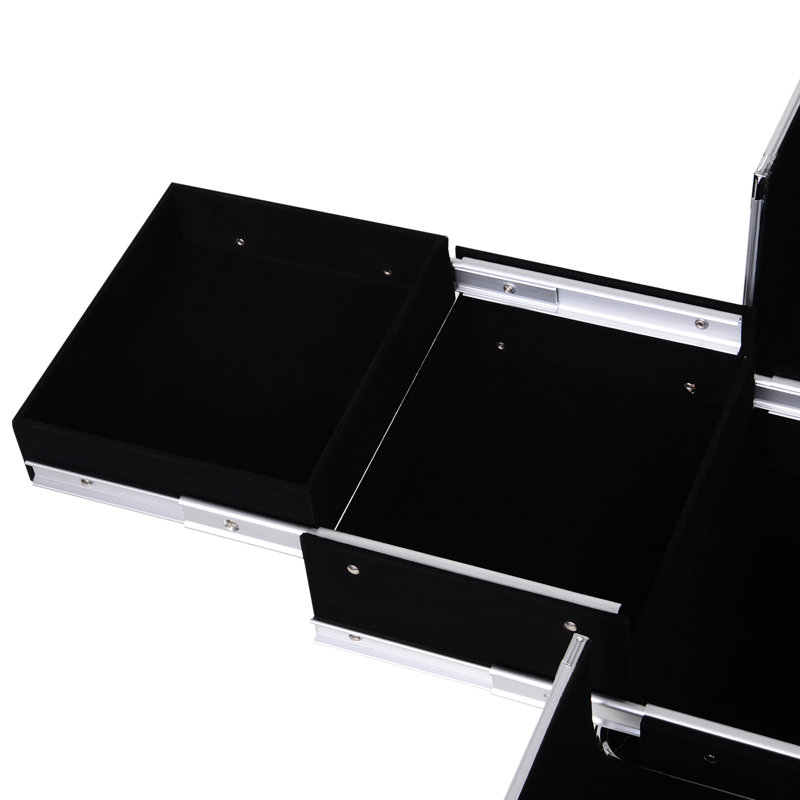 Organisateur de maquillage à roulettes Stanfill, Noir