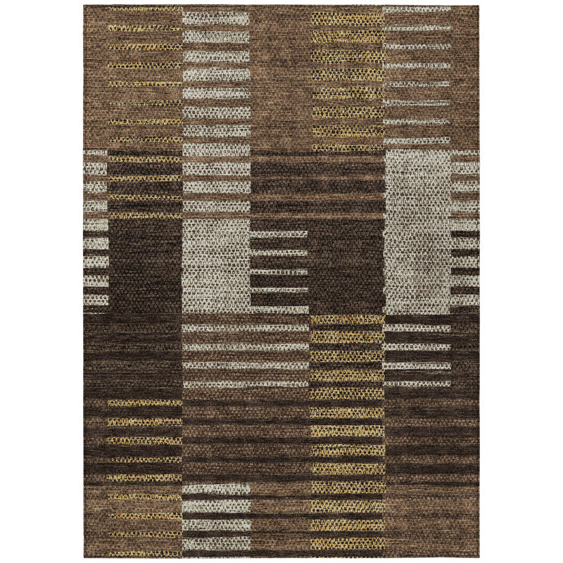 Aleid Washable Striped Indoor / Outdoor Rug, Rectangle 10' x 14'