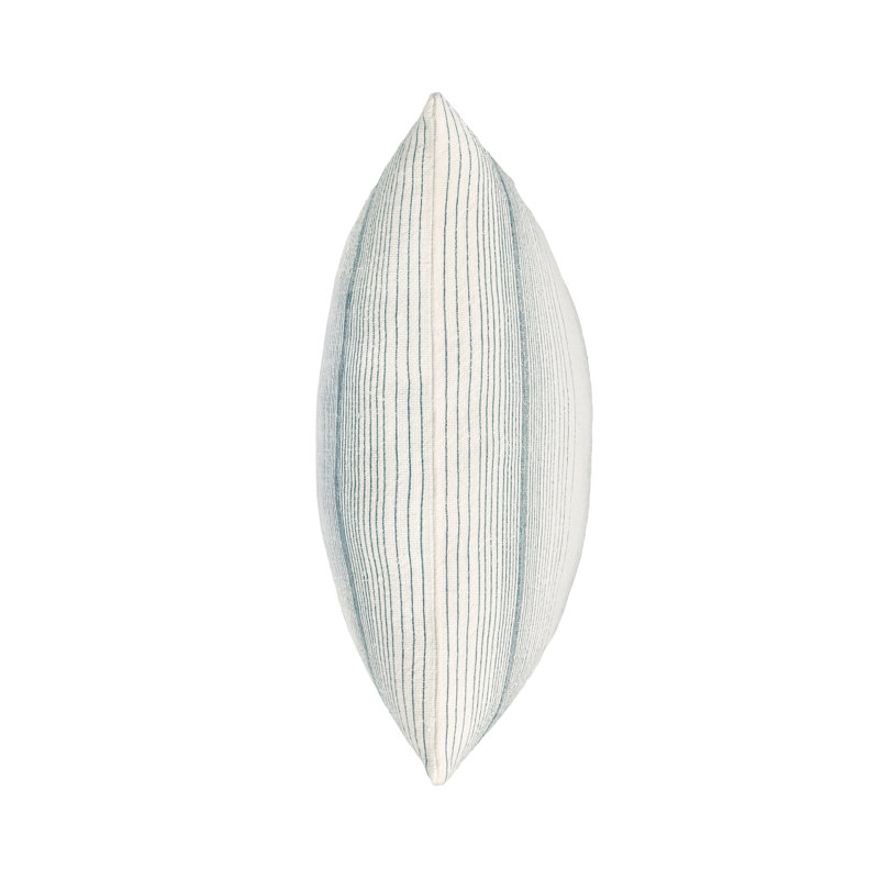 Theta 26" Linen Blend Throw Pillow, Blue, Capri Blue
