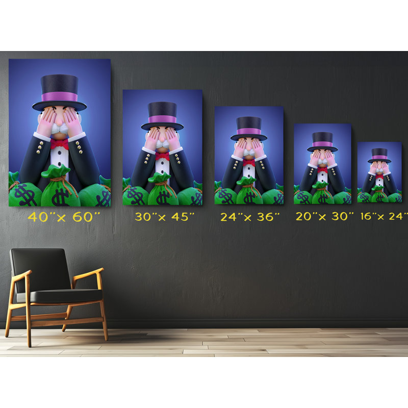 Mr. Monopoly Blind Canvas Print, 36" H x 24" W