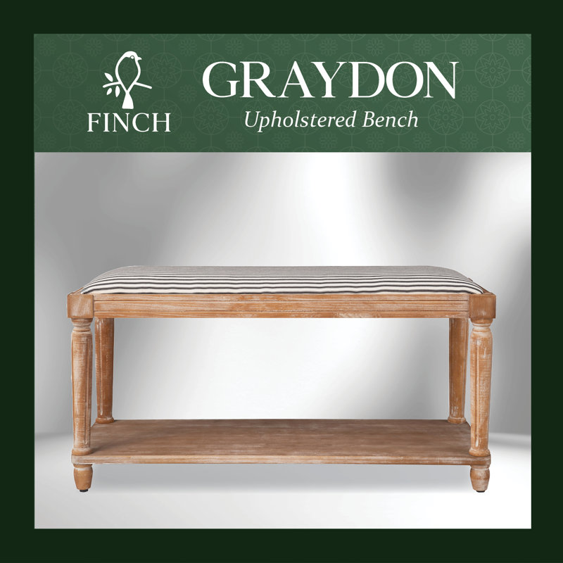  Banc rembourré Finch Graydon, naturel vieilli
